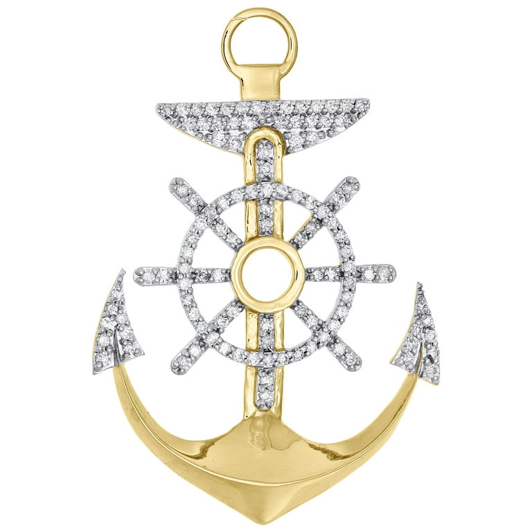 MEN'S CHARM PENDANT 1.20CT ROUND DIAMOND 10K YELLOW GOLD MEN'S CHARM PENDANT 1.20CT ROUND DIAMOND 10K YELLOW GOLD