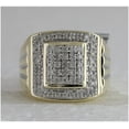 thumbnail image 1 of 10K Yellow Gold Mens Round Diamond Square Cluster Ring 1/2 Cttw, Mens Size: 7-13, 1 of 1