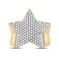 thumbnail image 1 of 10K Yellow Gold Mens Round Diamond Star Statement Ring 1-1/2 Cttw, Mens Size: 7-13, 1 of 4