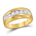 thumbnail image 1 of 10K Yellow Gold Mens Round Diamond Wedding Channel-Set Band Ring 3/4 Cttw, Mens Size: 7-13, 1 of 1