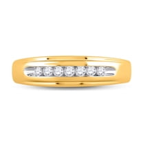 10K Yellow Gold Mens Round Diamond Wedding Channel-set Band Ring 1/4 Cttw, Mens Size: 7-13