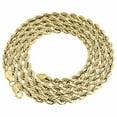 thumbnail image 1 of 10K Yellow Gold Mens or Ladies Diamond Cut Rope Chain Necklace 5mm 18 Inches, 1 of 5