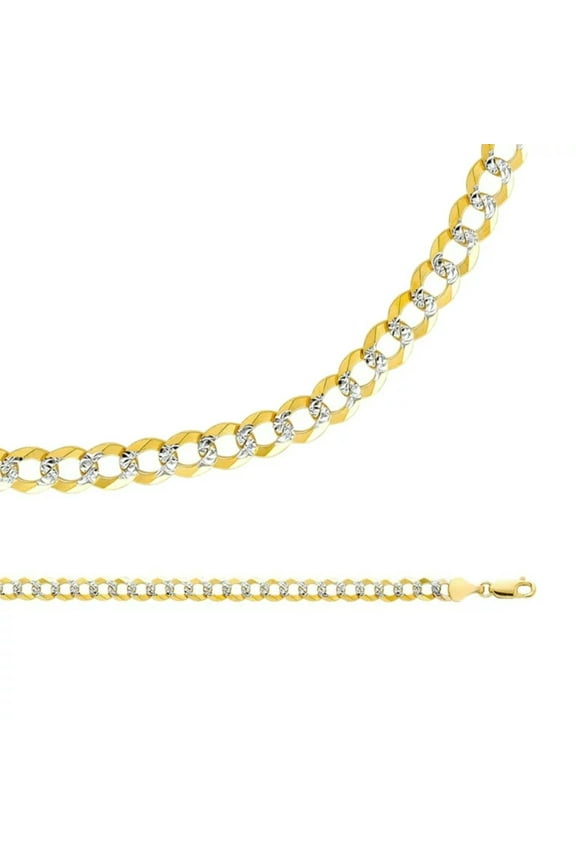 10K Yellow Gold Miami Curb Chain Necklace Solid 2.4mm Youth Unisex Diamond Cut Cadena de Oro Solido