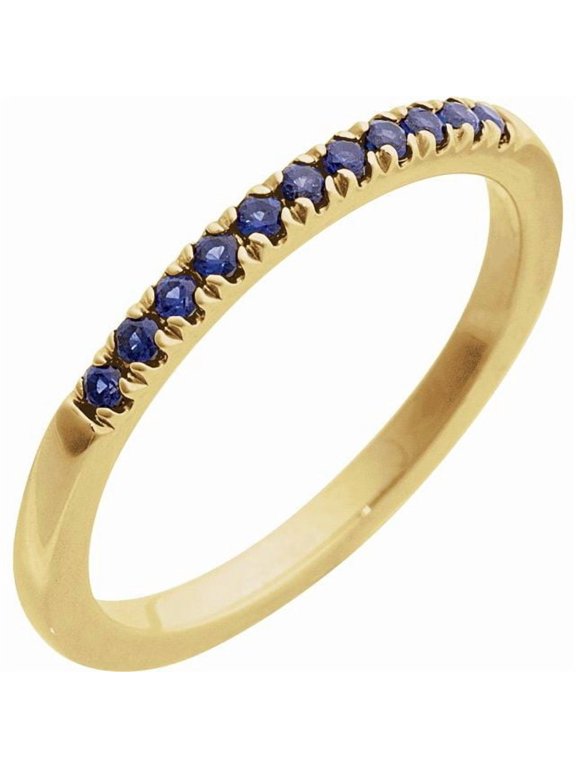 10K Yellow Gold Natural Blue Sapphire Stackable Ring - Solid Gold Fine Jewelry | Jewelry by Sweet Pea