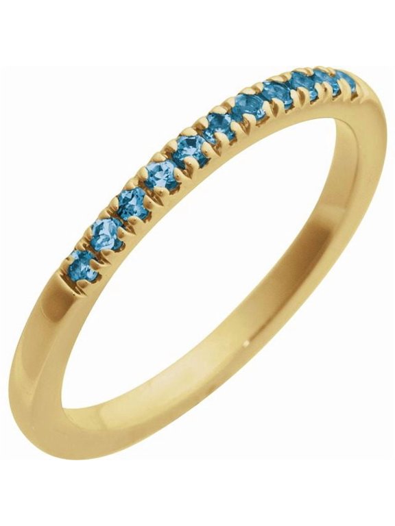 10K Yellow Gold Natural London Blue Topaz Stackable Ring - Solid Gold Fine Jewelry | Jewelry by Sweet Pea