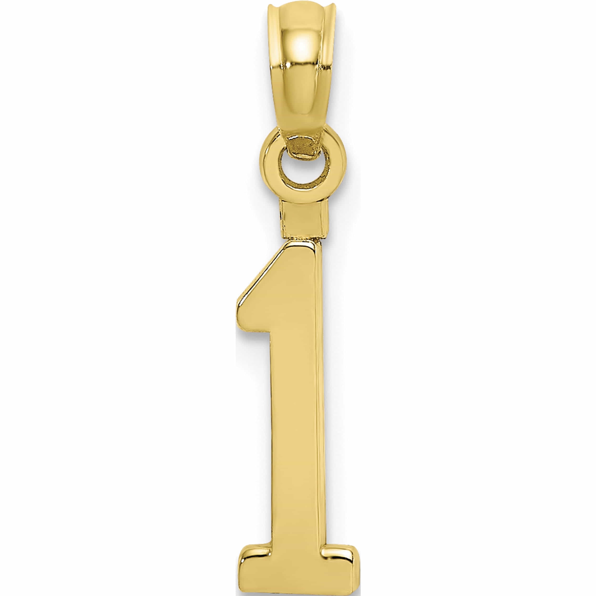 SWEET PEA JEWELLERY 10K Yellow Gold Number 1 Block Charm (13.3 X 4.15) Made In United States 10nu01