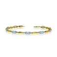 thumbnail image 1 of 10K Yellow Gold Oval Aquamarine and Diamond Bracelet, 1 of 2