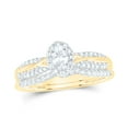thumbnail image 1 of 10K Yellow Gold Oval Diamond Halo Bridal Wedding Ring Band Set 1/2ctw, Womens Size: 5-10, 1 of 1