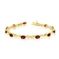 thumbnail image 1 of 10K Yellow Gold Oval Garnet and Diamond Bracelet, 1 of 3
