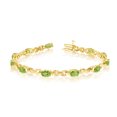 thumbnail image 1 of 10K Yellow Gold Oval Peridot and Diamond Bracelet, 1 of 3
