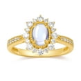 thumbnail image 1 of 10K Yellow Gold Oval Shape Moonstone Cubic Zirconia Engagement Ring, 1 of 2