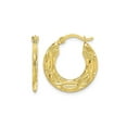 thumbnail image 1 of Gem & Harmony 10K Yellow Gold Patterned Hollow Hoop Earrings for Women, 1 of 4