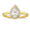 thumbnail image 1 of 10K Yellow Gold Pear Shape Moissanite Cubic Zirconia Engagement Ring Jewelry Gifts, 1 of 2