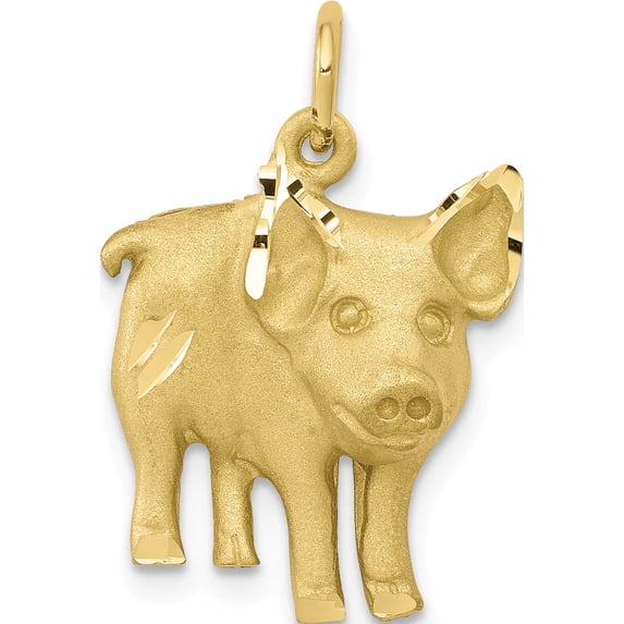 10K Yellow Gold Pig Charm (20 X 16) Made In United States 10c786