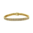 thumbnail image 1 of 10K Yellow Gold Plated Sterling Silver 3ct TDW Diamond Tennis Bracelet (K-L, I1-I2), 1 of 8