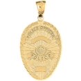 thumbnail image 1 of 10K Yellow Gold Police Officer Badge Pendant - 36 mm, 1 of 3