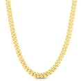 thumbnail image 1 of 10K Yellow Gold Polish 9.00mm Semi-Solid Classic Miami Cuban Chain With Box Clasp 24in, 1 of 4