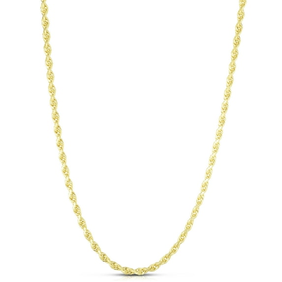 10K Yellow Gold Polish Diamond Cut 4.00mm Rope Chain With Lobster Clasp 24in