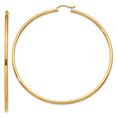 thumbnail image 1 of 10K Yellow Gold Polished 2mm Round Hoop Earrings, 1 of 6