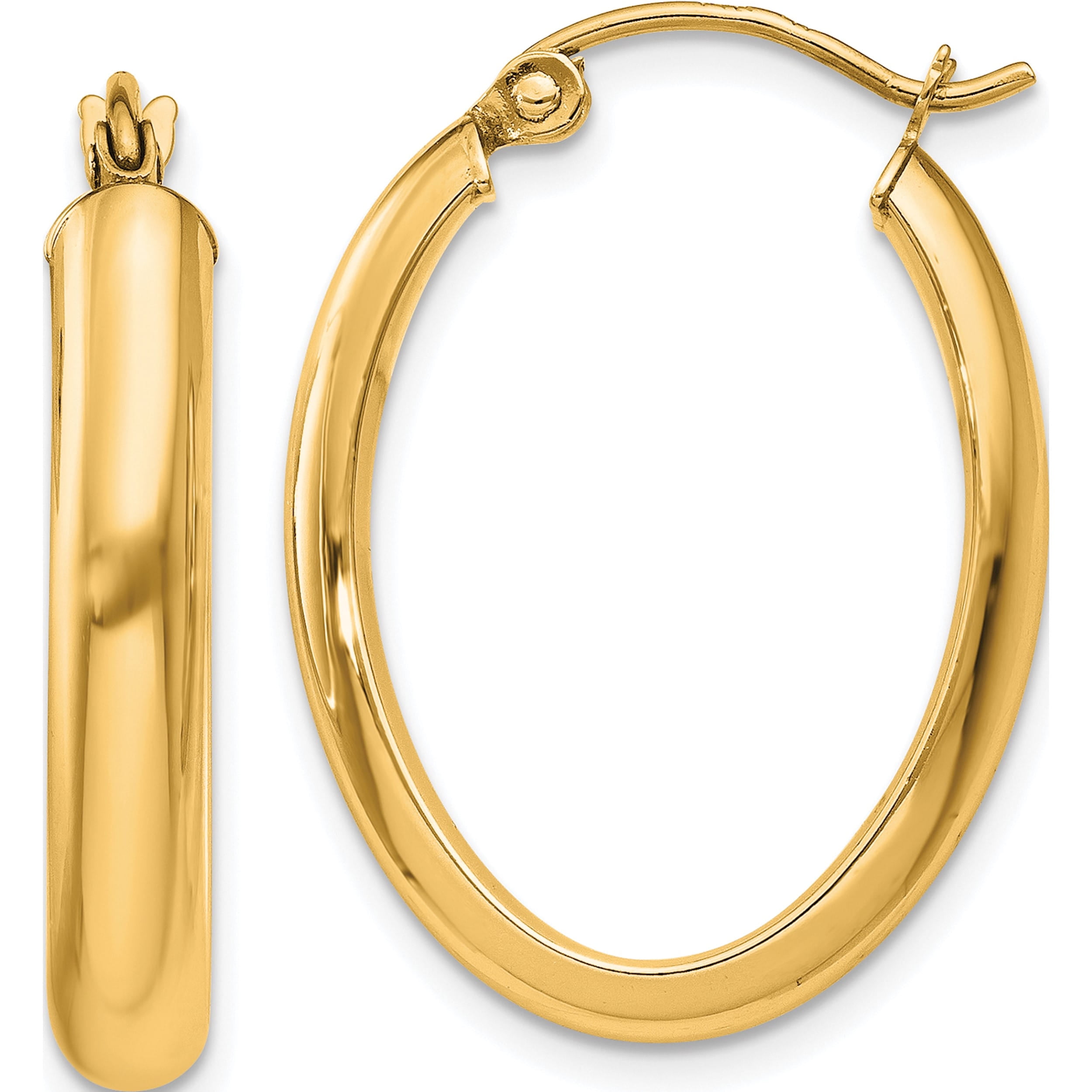 10k Yellow Gold Polished Hoop Earrings (40 mm) main image 0