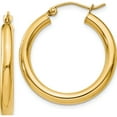 thumbnail image 1 of 10K Yellow Gold Polished 3Mm Lightweight Tube Hoop Earrings (Width 3) (Length 25) - Jbsp, 1 of 5