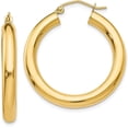 thumbnail image 1 of 10K Yellow Gold Polished 4mm Tube Hoop Earrings - 20mm, 1 of 6