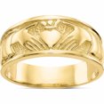 thumbnail image 1 of 10K Yellow Gold Polished Claddagh Ring (Size 7) Made In Peru 10k5118, 1 of 5