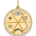 thumbnail image 1 of 10K Yellow Gold Polished Colorful Cz Good Luck Medallion Charm (Width 18.5) (Length 23.5) - Jbsp, 1 of 5