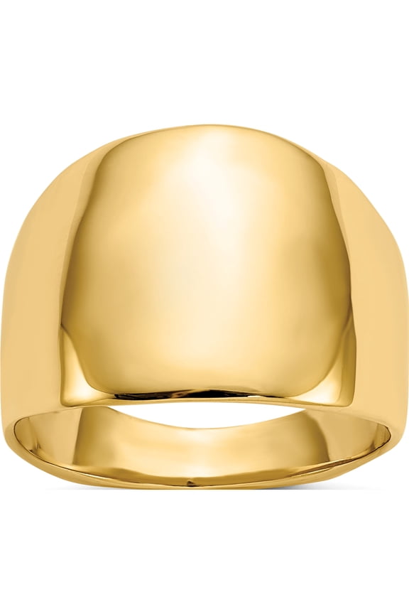 10K Yellow Gold Polished 3-14mm Dome Cigar Band Ring