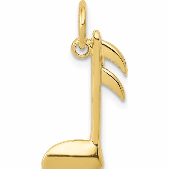 Jewelry by Sweet Pea 10K Yellow Gold Polished Flat-Backed Musical Note Charm