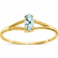 thumbnail image 1 of 10K Yellow Gold Polished Geniune Aquamarine Birthstone Ring (Size 7) Made In India 10xbr180, 1 of 5
