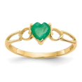thumbnail image 1 of 10K Yellow Gold Polished Geniune Emerald Birthstone Ring - Size 7, 1 of 1