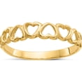 thumbnail image 1 of 10K Yellow Gold Polished Hearts Ringsize 7 (Width 2 To 4) - Jbsp, 1 of 5