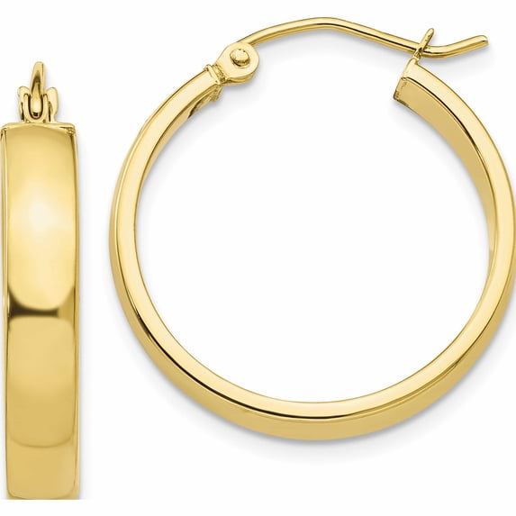 10K Yellow Gold Polished Hoop Earring (25.5 X 25.9) Made In Peru 10t986