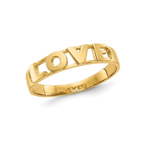 10K Yellow Gold Polished LOVE Ring Band (SIZE 7)