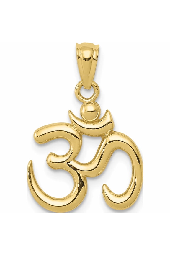 10K Yellow Gold Polished Om Symbol Pendant