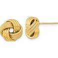thumbnail image 1 of 10K Yellow Gold Polished Textured Triple Love Knot Post Earrings (Width 11.5) (Length 10.5) - Jbsp, 1 of 5
