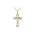 thumbnail image 1 of 10K Yellow Gold Reversible Cross Charm Pendant Necklace with Chain, 1 of 5
