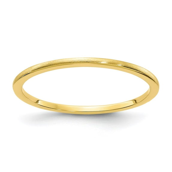 10K Yellow Gold Ring Band 1.2mm Half Round Satin Stackable