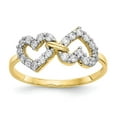 thumbnail image 1 of 10K Yellow Gold Ring Band Themed Cubic Zirconia CZ White, Size 7, 1 of 5