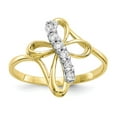 thumbnail image 1 of 10K Yellow Gold Ring Band Themed Cubic Zirconia CZ White, Size 9, 1 of 5