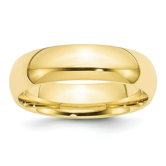 10K Yellow Gold Ring Band Wedding Comfort 6mm Standard Fit Size 10.5