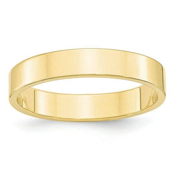 10K Yellow Gold Ring Band Wedding Standard Flat 4mm LTW Size 9