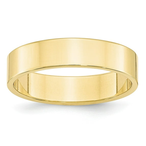 10K Yellow Gold Ring Band Wedding Standard Flat 5mm LTW Size 10