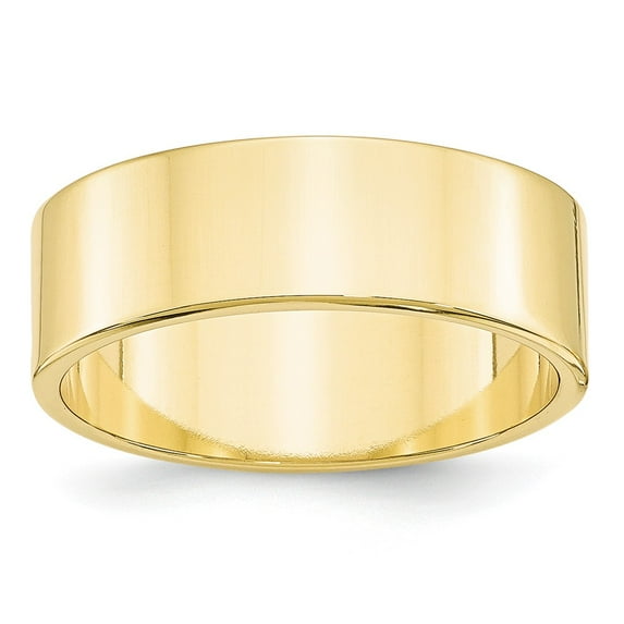 10K Yellow Gold Ring Band Wedding Standard Flat 7mm LTW Size 10.5