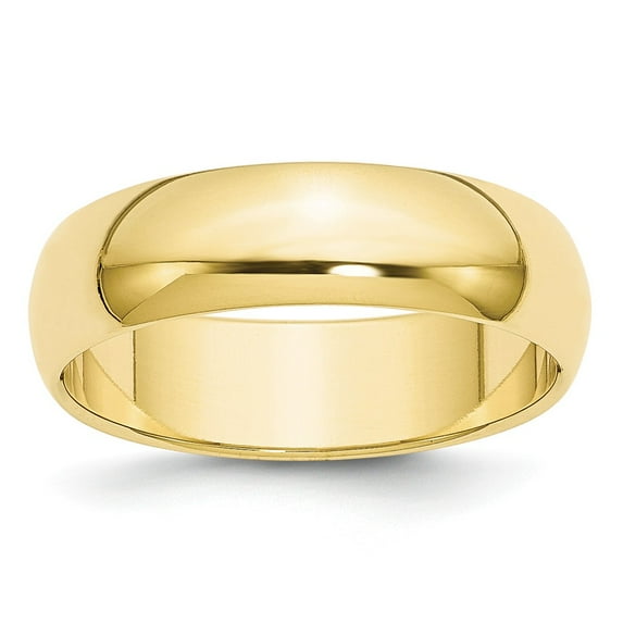 10K Yellow Gold Ring Band Wedding Standard Half Round