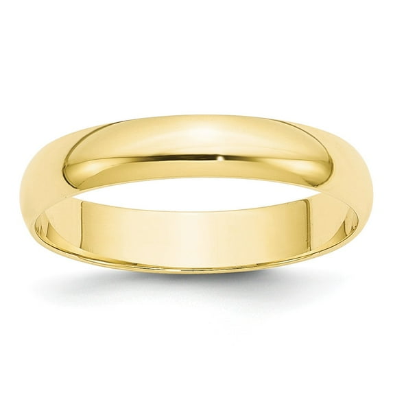 10K Yellow Gold Ring Band Wedding Standard Half Round