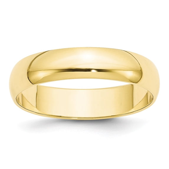 10K Yellow Gold Ring Band Wedding Standard Half Round