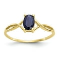 thumbnail image 1 of 10K Yellow Gold Ring Band with Stones (09) September Sapphire Oval Blue, Size 8, 1 of 5