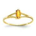 thumbnail image 1 of 10K Yellow Gold Ring Band with Stones (11) November Citrine Marquise, Size 8, 1 of 5